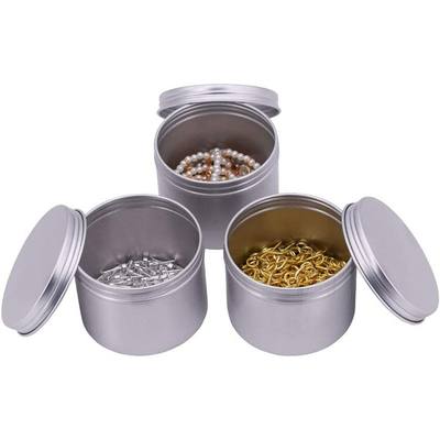 Schrauben-Glas-Behälter-silbernes Aluminiummetall 5g 15g 20g 25g 30g 50g