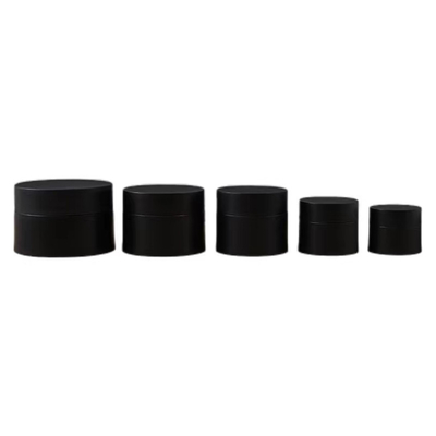 30 ml 50 ml 100 ml Bernstein schwarz Pp Plastik-Kosmetikcreme-Glas mit weißem schwarzem Deckel