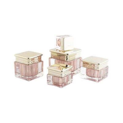 Luxuriöse pinke Acryl-Lotionpumpe mit goldenem Verschluss, auslaufsichere Kosmetikpumpe für Hautpflegeverpackungen