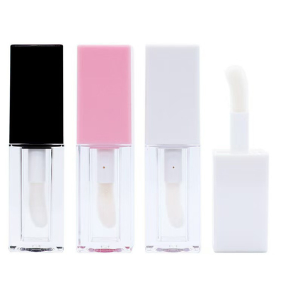 5 ml Lipgloss Tube Gradient Lipgloss Leere Röhren Custom Logo Schwarzer Behälter mit Pinsel