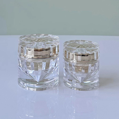 Diamantförmiges Acrylcreme-Glas Plastikflasche Schraubkappe Augencreme-Flasche