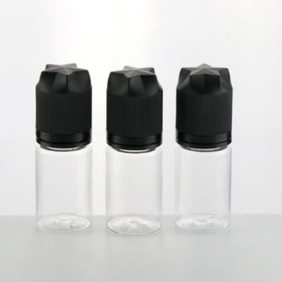 Flasche mit schwarzem Rauch, Flasche mit Öl, Flasche mit Kunststoff