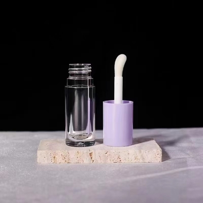 Glanz leere Röhre Custom Logo schwarzer Behälter mit Bürste 5ml Lippen Glanz Röhre Schräg Lippen
