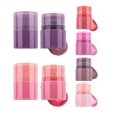 Runde Mund Lippenstiftröhre Fabrik 4g Leere mit Gummi-Dichtung Schraubverschluss Kunststoff Lippenbalsamröhre für Kosmetikbehälter Verpackung