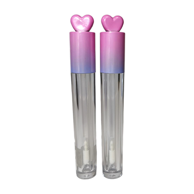 Lipgloss-Tuben mit Applikator, rund, individuelles Logo, Lipgloss-Tuben, Verpackung, leer, 6 ml, transparent