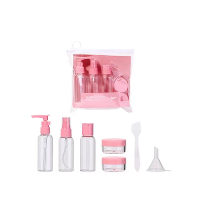 Reiseflaschen-Set Tragbare wieder auffüllbare Kunststoff-Shampoo Hautpflege Spray Lotion Reisekosmetik