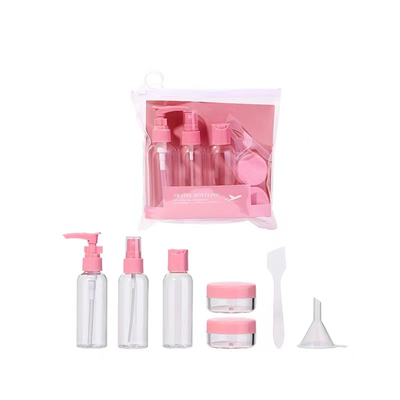 Reiseflaschen-Set Tragbare wieder auffüllbare Kunststoff-Shampoo Hautpflege Spray Lotion Reisekosmetik