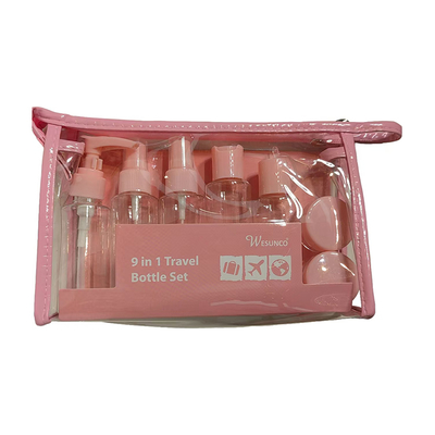 60 ml 9 Stück Set Kunststoff Reise Set Flasche Behälter Lotion Pumpe Spray Flip Cap Flasche Glas wiederverwendbar