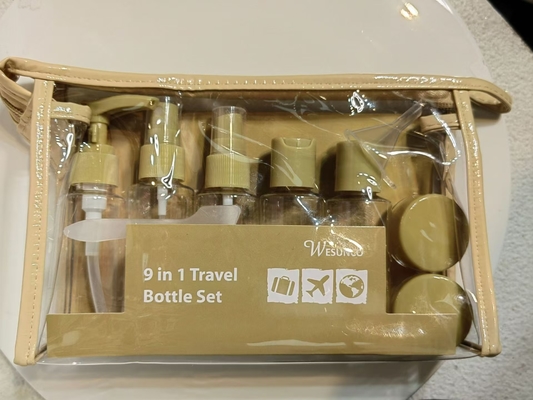 60 ml 9 Stück Set Kunststoff Reise Set Flasche Behälter Lotion Pumpe Spray Flip Cap Flasche Glas wiederverwendbar