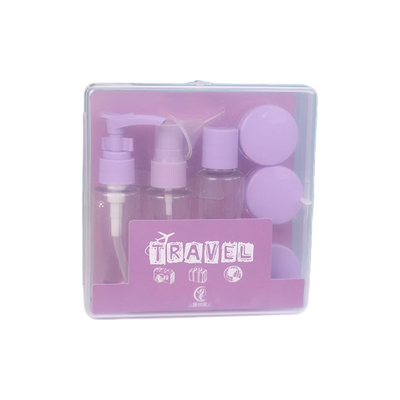 50ml 7-teiliges Set Kunststoff-Reiseset Flaschen Reißverschlusstasche Set Kosmetikbehälter Sprüh-Klappverschluss