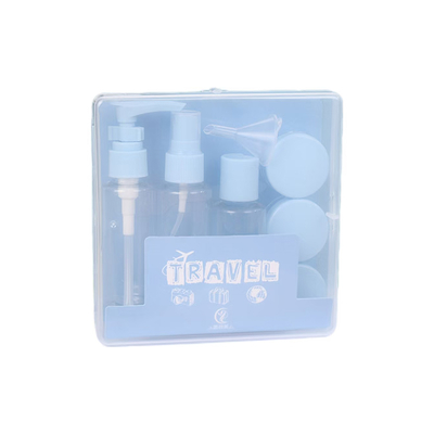 50ml 7-teiliges Set Kunststoff-Reiseset Flaschen Reißverschlusstasche Set Kosmetikbehälter Sprüh-Klappverschluss