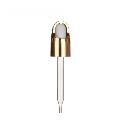 Durchsichtige Glasflasche mit Goldkappe