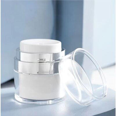 Double Wall 15ml 30ml 50ml 100ml Top Liquid Outlet Silk Screen Press Type Airless Cream Jar for Personal Care Cream
