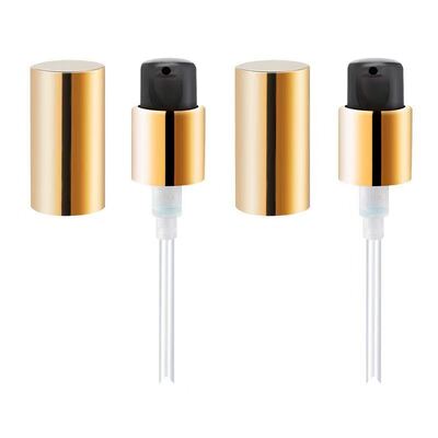 18/410 Golden Aluminum Dispenser Pump With Full Cover for Liquid Foundation Serum Essence Essential Oil