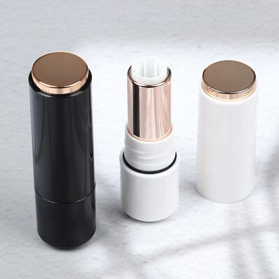 Großhandel Luxus 3.5G Kunststoff Weiß Schwarz Gold Lippenstift Röhren mit Siegelring