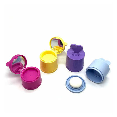 Großhandel 4G Plastik-Zylinder-Pulverkoffer mit Puff- und Spiegelverpackung für Blush & Hairline