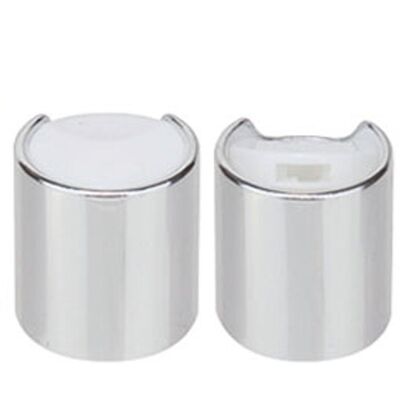 24/410 PP Rundpresse Metallkappe Gold/Silber Kunststoffscheibe Oberdeckel UV-gedruckte 24mm Schraubkappe für verschiedene Körperpflegeflaschen