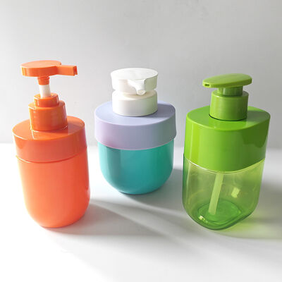 300ml Quadrat Lotion Flasche kundenspezifische Farbe Schulter Ärmel Durchsichtiger Körper Luxus Hautpflege Verpackung