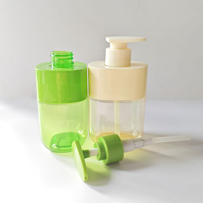 Premium 300ml Quadrat Lotion Pump Flasche kundenspezifische Farbe Schulter Hülle Durchsichtiger Körper Luxus Hautpflege Verpackung