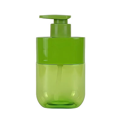 Premium 300ml Quadrat Lotion Pump Flasche kundenspezifische Farbe Schulter Hülle Durchsichtiger Körper Luxus Hautpflege Verpackung