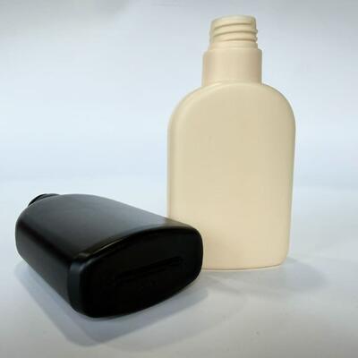 28 mm 200 ml HDPE 33 g mattschwarz/beige leere Plastikflasche für Shampoo-Lotion-Kosmetikverpackungen