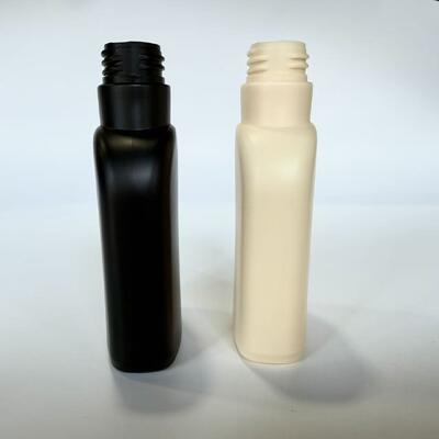 28 mm 200 ml HDPE 33 g mattschwarz/beige leere Plastikflasche für Shampoo-Lotion-Kosmetikverpackungen