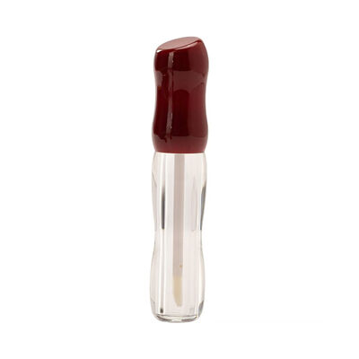 Lipgloss-Flaschen, sanduhrförmig, gebogene Form, klare Lippenglasur-Röhrchen mit Applikatorstäben, mehrfach glänzende rotbraune Kappen, nachfüllbare Lippen-Make-up-Behälter für Lippenöl, Lipgloss