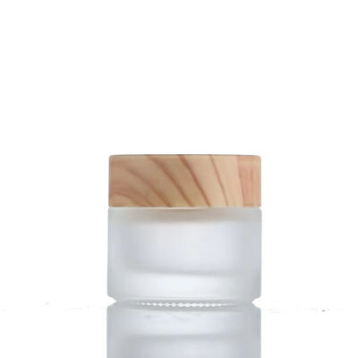 5g 10g 15g 30g 50g Leere Glaskrem-Gläser Nachfüllbare Kosmetik Naturholz Leckdichte Reise-Speicherbehälter für Augencreme Gesichtsmaske Hautpflege