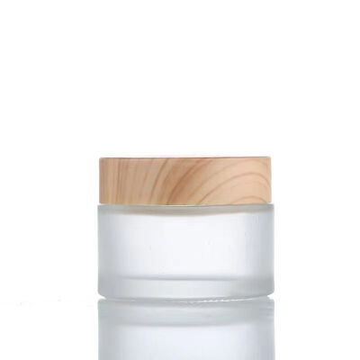 5g 10g 15g 30g 50g Leere Glaskrem-Gläser Nachfüllbare Kosmetik Naturholz Leckdichte Reise-Speicherbehälter für Augencreme Gesichtsmaske Hautpflege