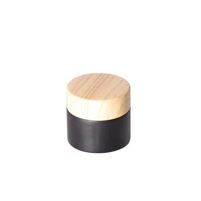 5g 10g 15g 30g 50g Leere Glaskrämengläser Kosmetik Natürliches Holz Leckdichte Behälter für Augencreme Gesichtsmaske Hautpflege