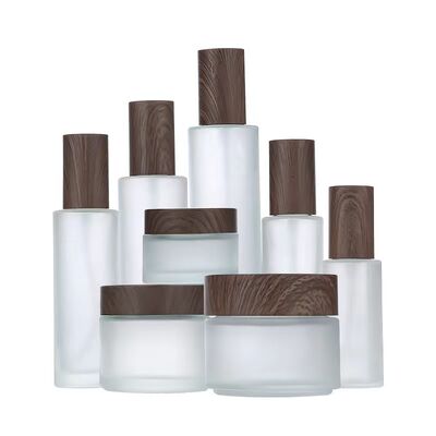 5g 10g 15g 30g 50g Leere Glaskrämengläser Kosmetik Natürliches Holz Leckdichte Behälter für Augencreme Gesichtsmaske Hautpflege
