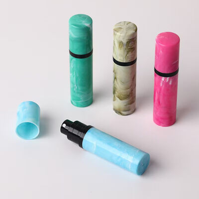 5ml Marble Pattern Plastic Bottom Fill Perfume Atomizer Portable Pocket Refillable Travel Fragrance Mist Spray