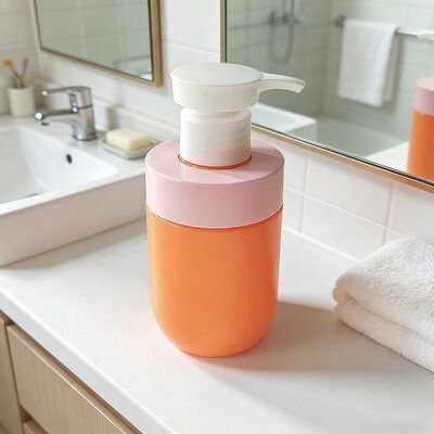 200ml Orange PET Lotion Pump Bottle Custom Color Pump Dispenser Bottle for Hand Soap Body Wash Shampoo