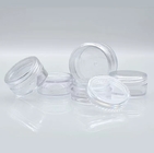Transparenter kosmetischer Plastikcremetiegel mit Überwurfmutter