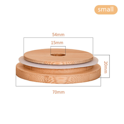 86mm Bambus- Mason Jar Lids Glass Beer können mit Glas-Straw Hole