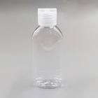 Kundengebundene HAUSTIER ovale flache Handdesinfizierer-PlastikQuetschflasche mit Flip Top Cap 60ml
