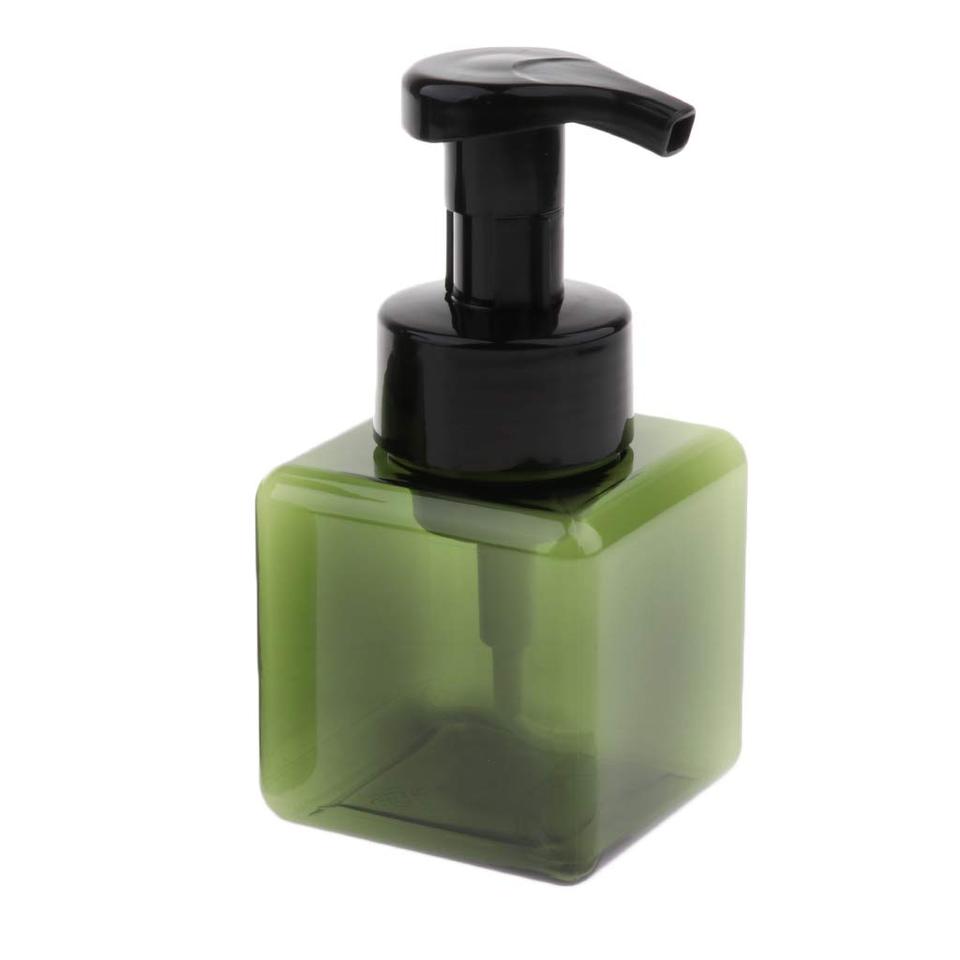Kunststoffleere Transparente Amber PETG Shampoo Verpackung Quadratische Kunststoff Seife Schaumflasche
