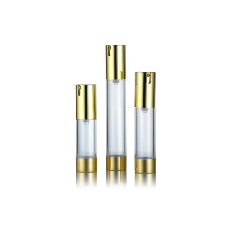 Luxuriöse eloxierte Aluminium-Airless-Pumpflasche, leere kosmetische Vakuum-Premium-Hautpflege-Serum-Verpackung, mehrere Kapazitäten