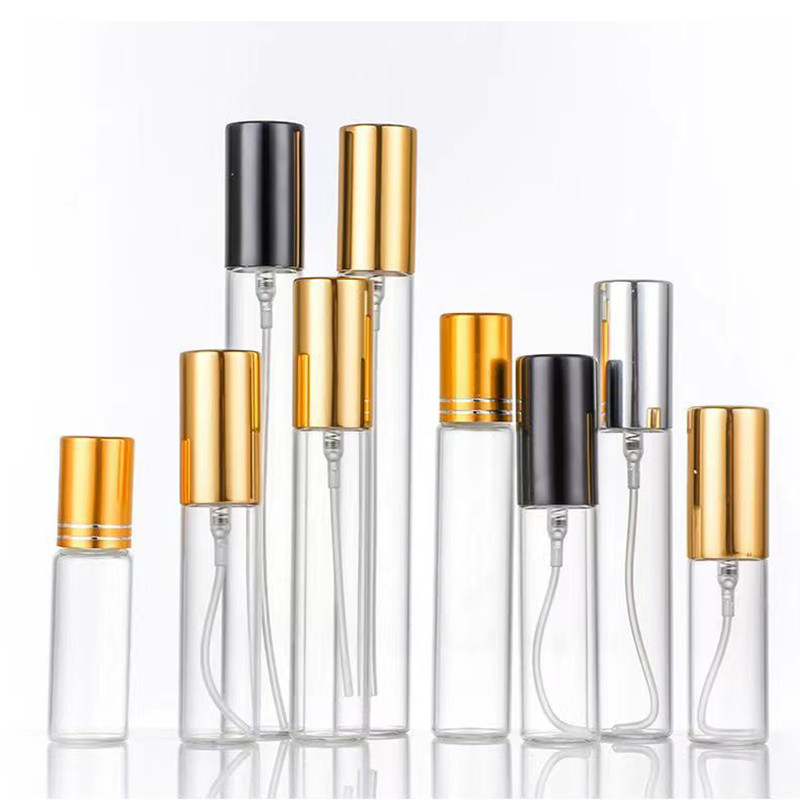 5 ml Qualitätsleere Miniprobe Schwarzgold Silber Aluminium Sprayer Glasspray