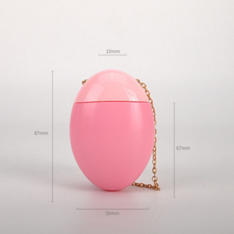50ml Portable Egg-Style Customization Sunscreen Hand Cream BB Cream Container with Gold Chain