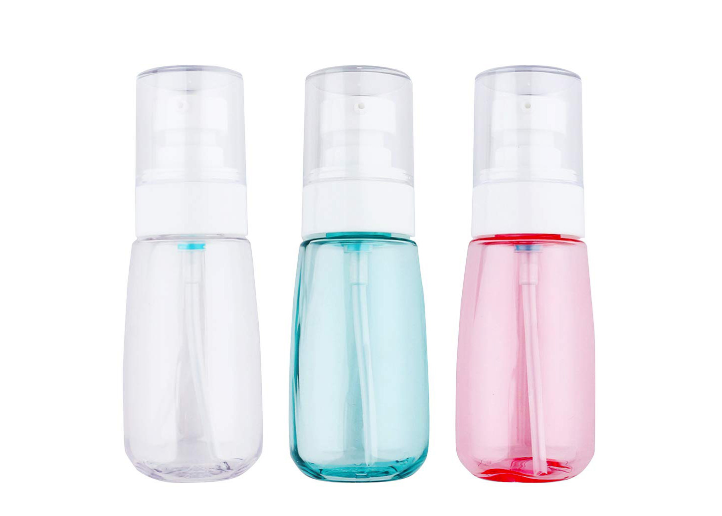 Blaue rosa kosmetische Plastikflaschen fertigten die Kapazität und die Farben besonders an