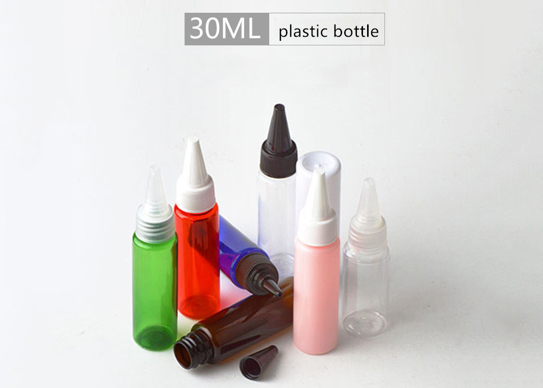 Bunte Plastikwasser-Flaschen, HAUSTIER pp. 30ml kleine Plastikflaschen mit Deckeln