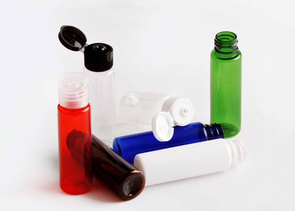 Zwei Arten leeren kleine Plastikflaschen-Behälter kundengebundene Farben mit Deckel